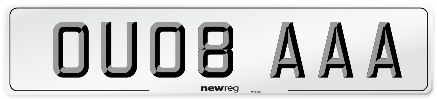 OU08 AAA Number Plate from New Reg